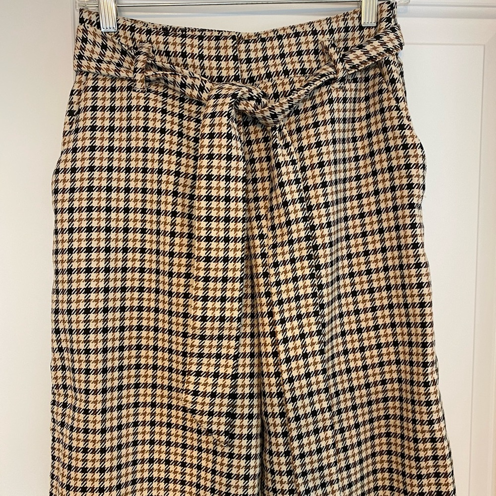 Wide leg dress pants with tie waist